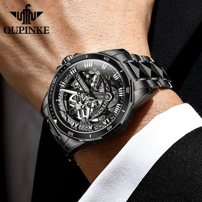 Ambassador Series Men's Watch 3178OUPINKE, JDRP Luxury, All Black Face, Black Strap, Design Image