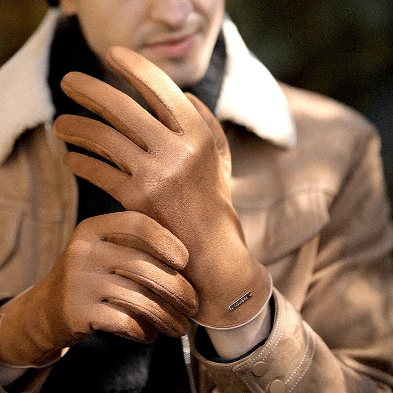 Men's Sheepskin Driving Gloves, Camel, Design View, JDRP-Luxury.com