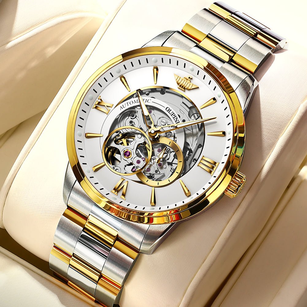 OUPINKE Hollow Time 3190 skeleton dial automatic watch luxury display cushion