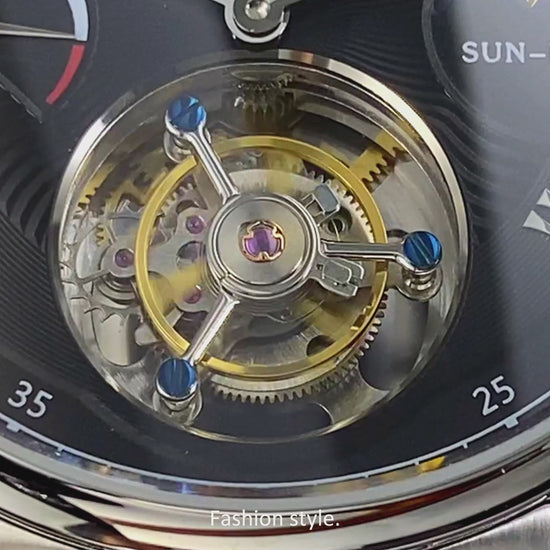 Tourbillon Automatic Men's Watch 8001 OUPINKE Video 1