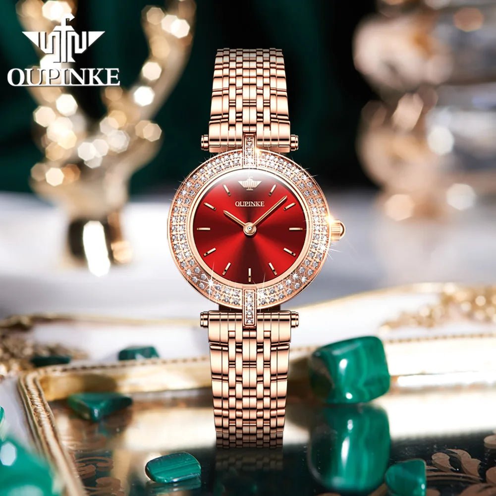 Quartz Air-Born Ladies Watch 3191OUPINKE, JDRP Luxury, Red Diamond Face, Design Image