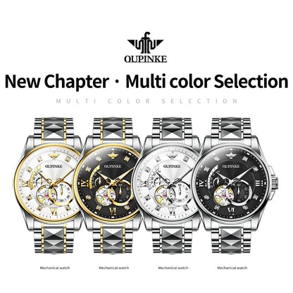 OUPINKE 3245 Series Men's Automatic Skeleton Watch, JDRP Luxury, All Watch Display Image