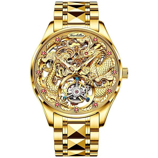 Tourbillon Flying Dragon 3176-OUPINKE Watch, JDRP Luxury, Skeleton Face, Front Image