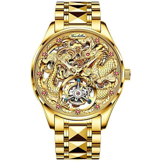 Tourbillon Flying Dragon 3176-OUPINKE Watch, JDRP Luxury, Skeleton Face, Front Image