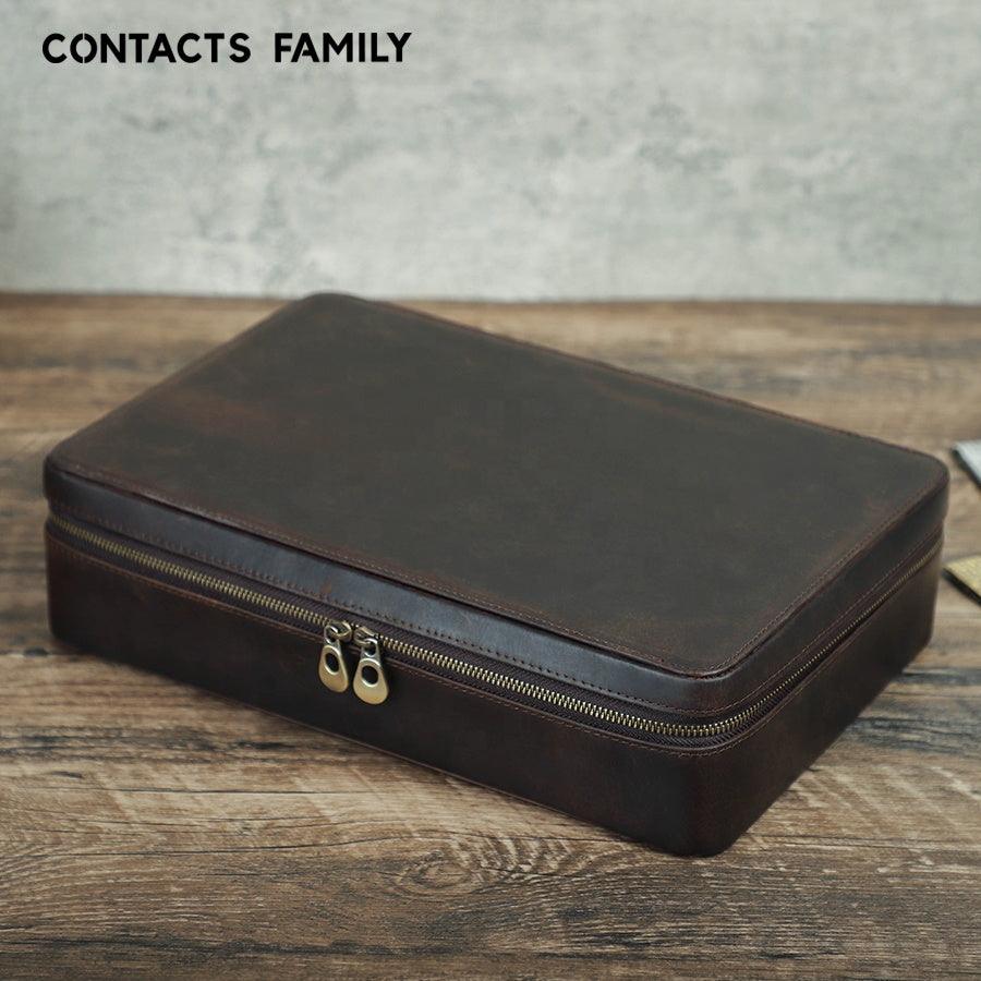 Watch Travel Case with 12 Slots, Luxury Leather, JDRP Luxury, Closed Display Case Image